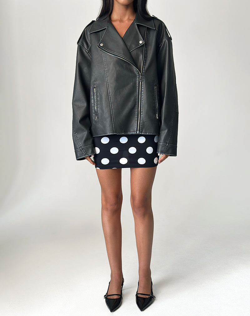 Lidya Mini Skirt in XL Spot Black-Nico Sky