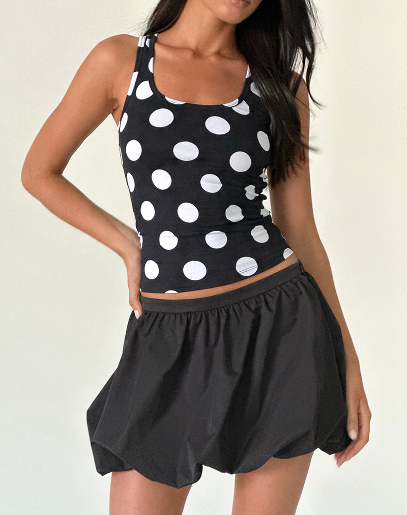 Hojiso Puffball Mini Skirt in Black-Nico Sky