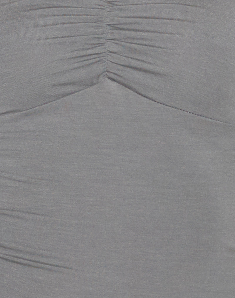 Ruki Bandeau Top in Rayon Jersey Grey-Nico Sky