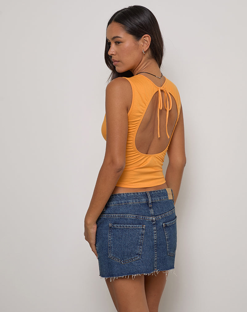 Runaba Backless Tank Top in Faded Orange-Nico Sky
