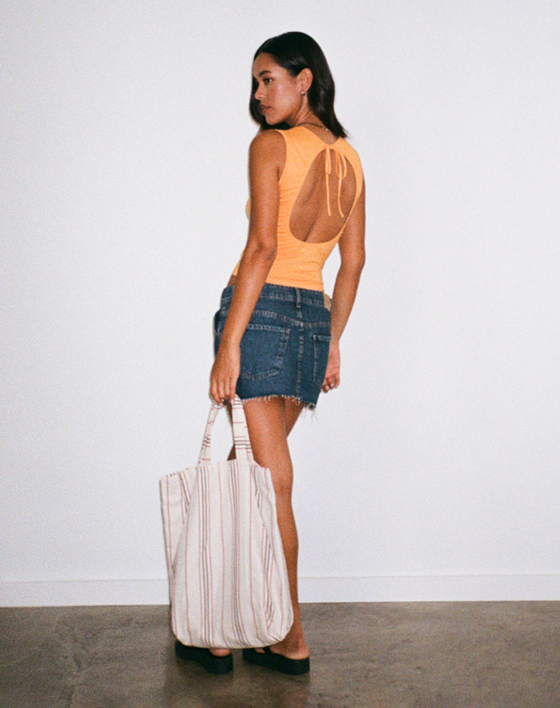 Runaba Backless Tank Top in Faded Orange-Nico Sky