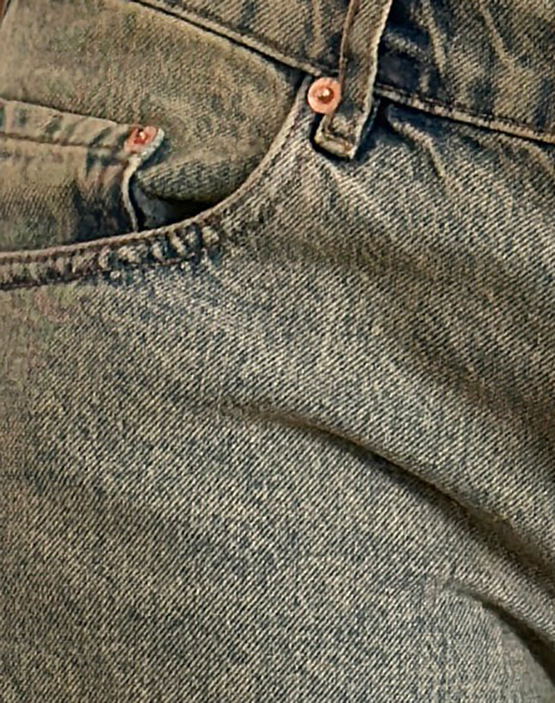 Roomy Extra Wide Leg Low Rise Jeans in Sandy Blue Acid-Nico Sky