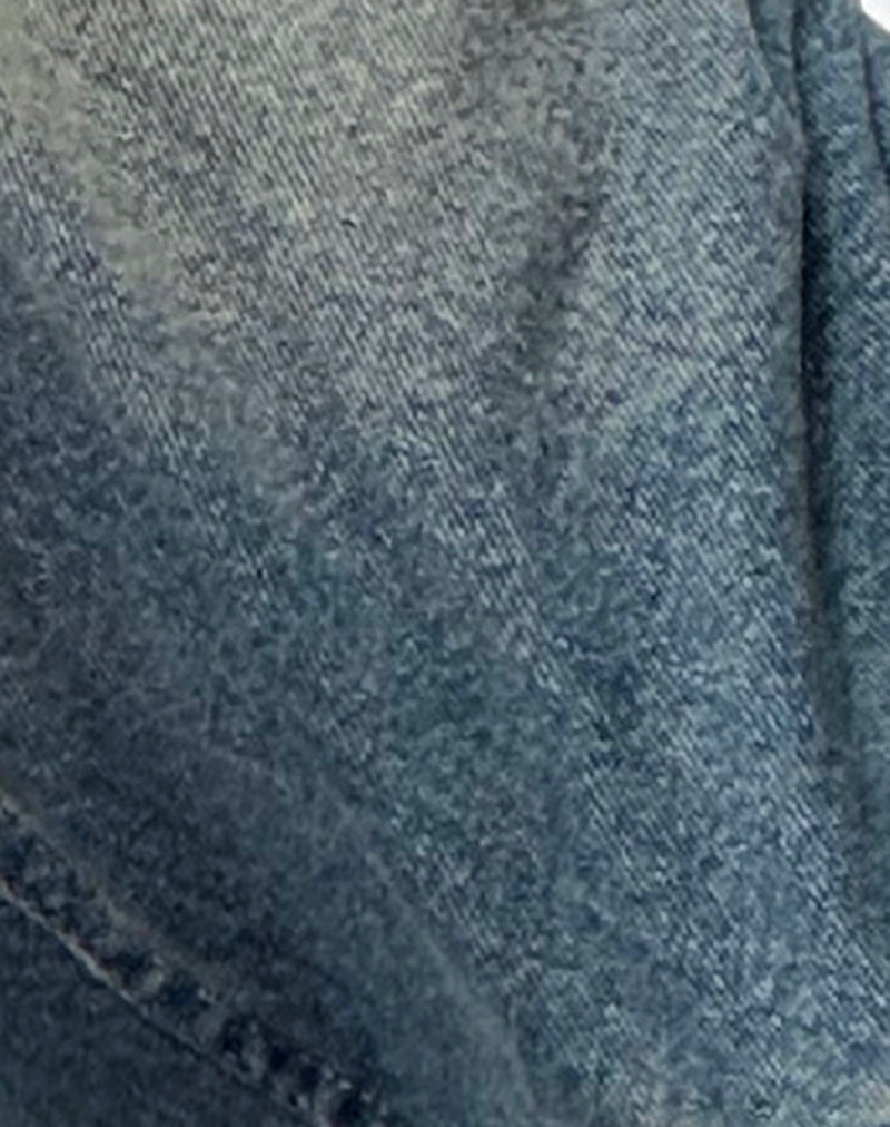 Roomy Extra Wide Low Rise Jeans in Brown Blue Acid-Nico Sky