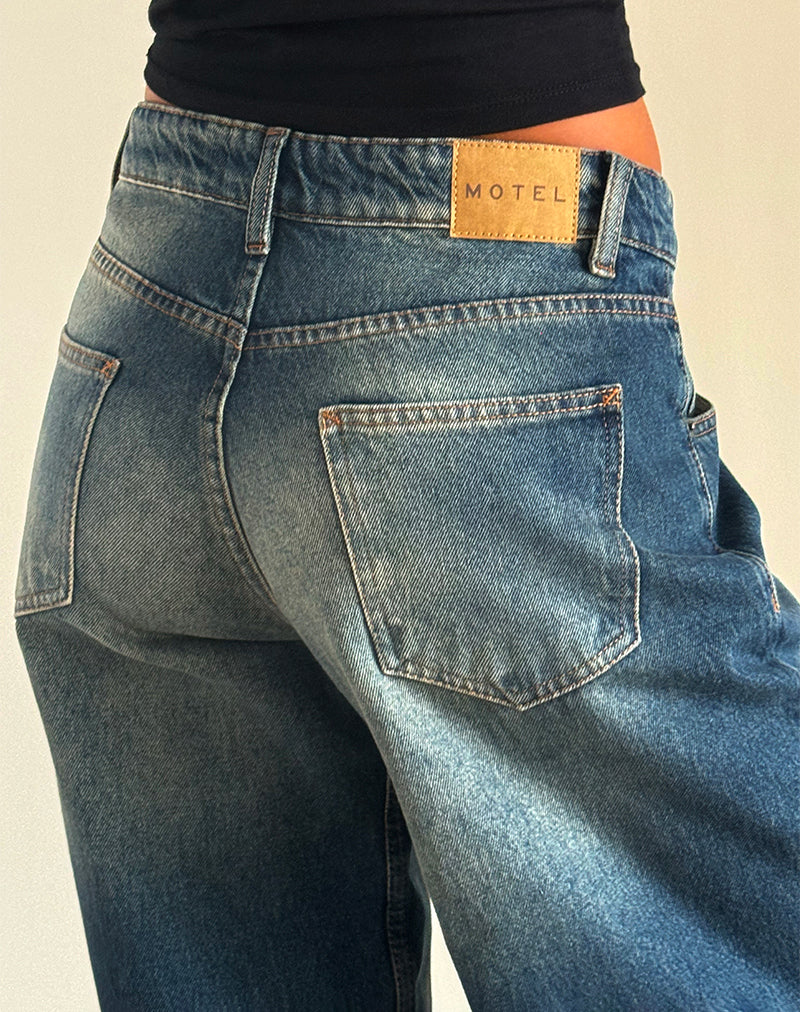 Roomy Extra Wide Low Rise Jeans in Dark Vintage-Nico Sky