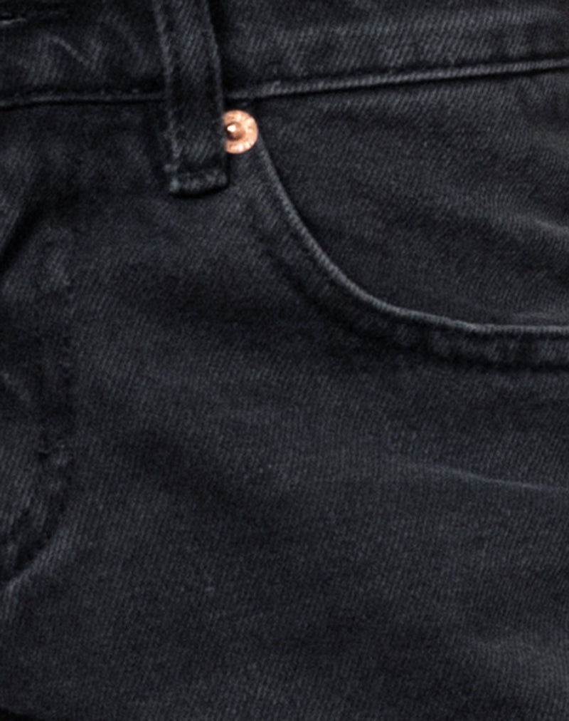 Roomy Extra Wide Low Rise Jeans in Washed Black-Nico Sky