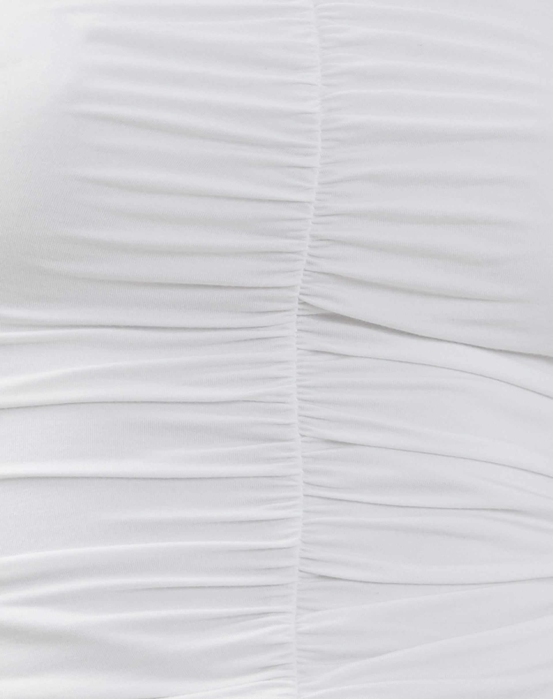 Sajna Ruched Bandeau Top in White-Nico Sky