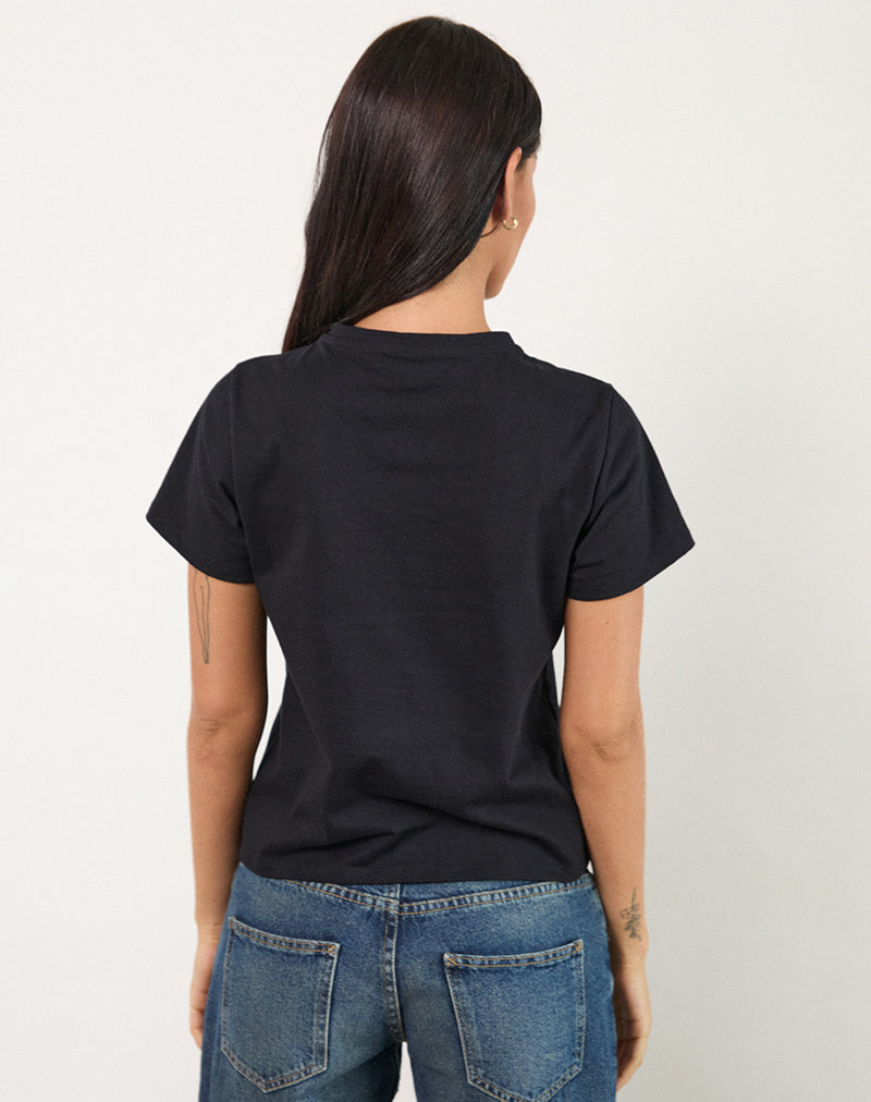 Sakha Top in Black with I Love WFH Slogan-Nico Sky