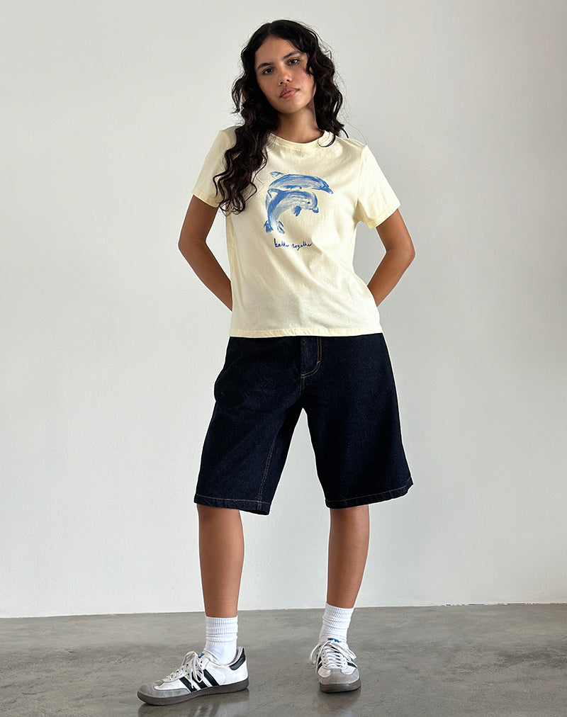 Saki Tee in Buttermilk with Better Together Slogan-Nico Sky