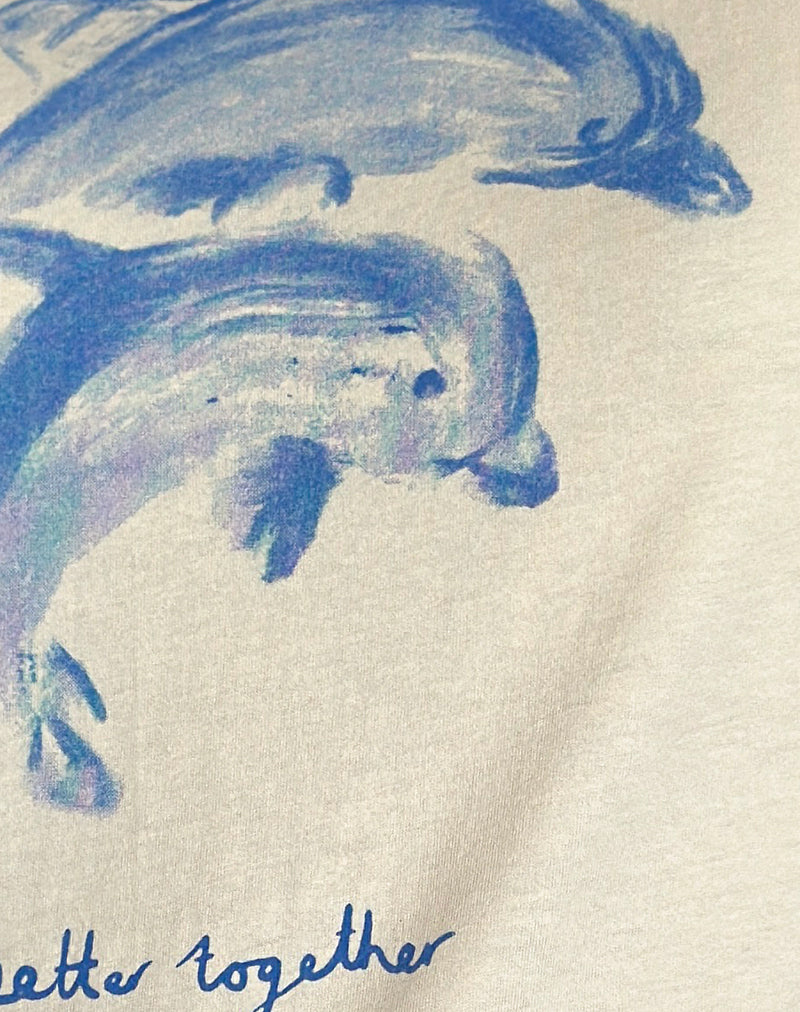 Saki Tee in Buttermilk with Better Together Slogan-Nico Sky