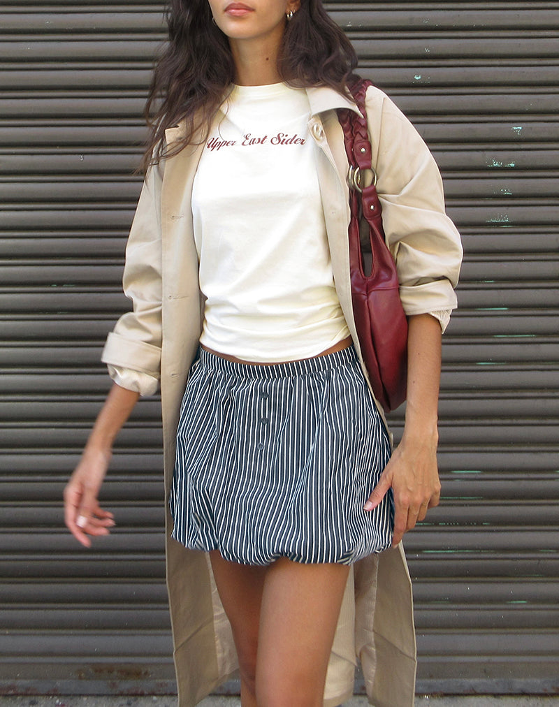 Saki Tee in Ivory with Upper East Sider Print-Nico Sky