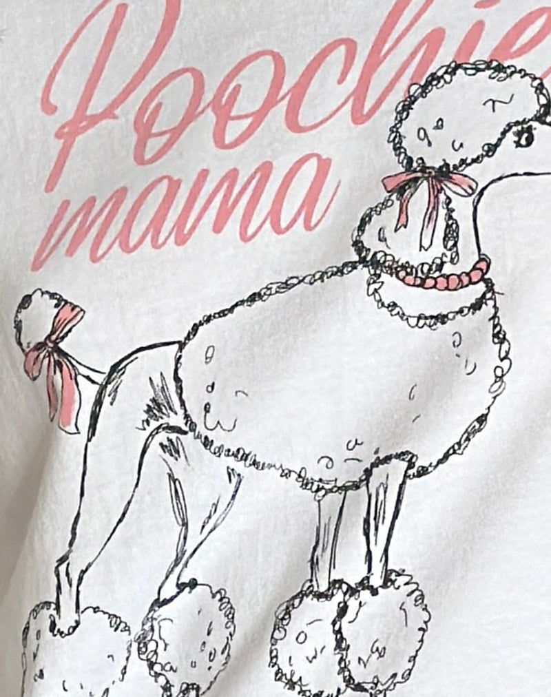 Saki Tee in White with Poodle Graphic-Nico Sky