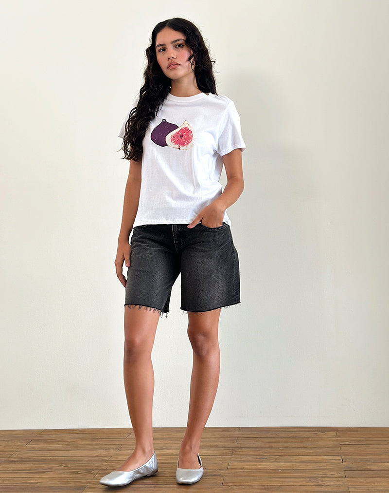 Saki Tee in White Fig-Nico Sky