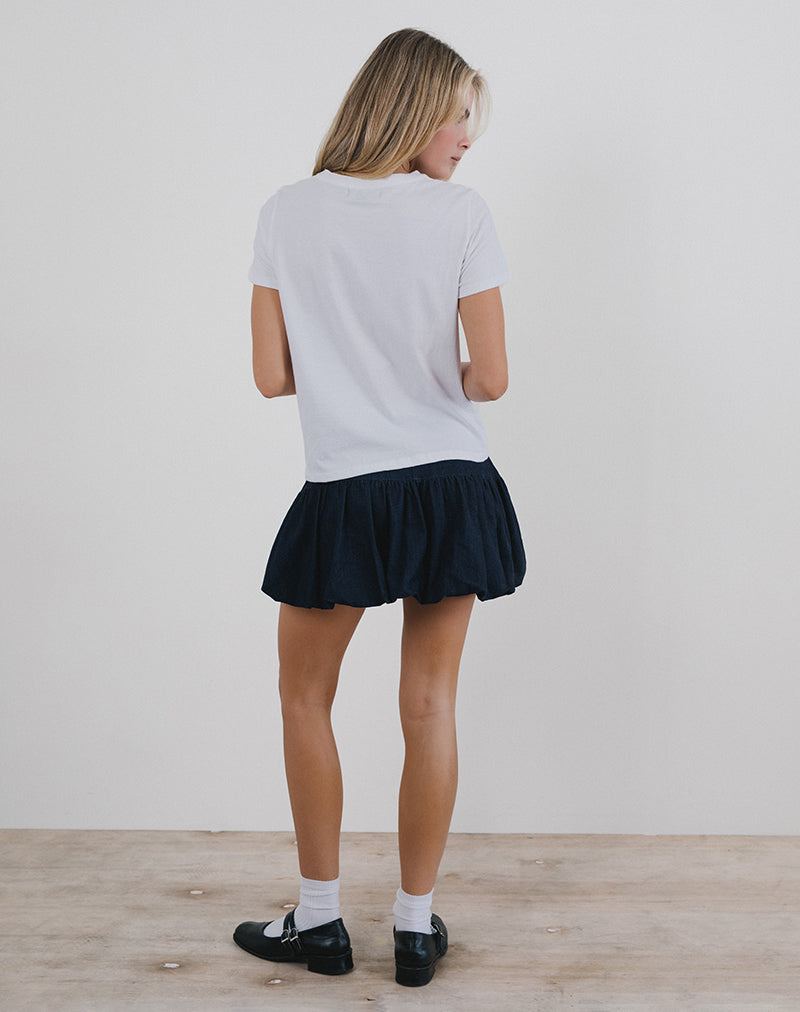 Saki Tee in White with Olives Graphic-Nico Sky