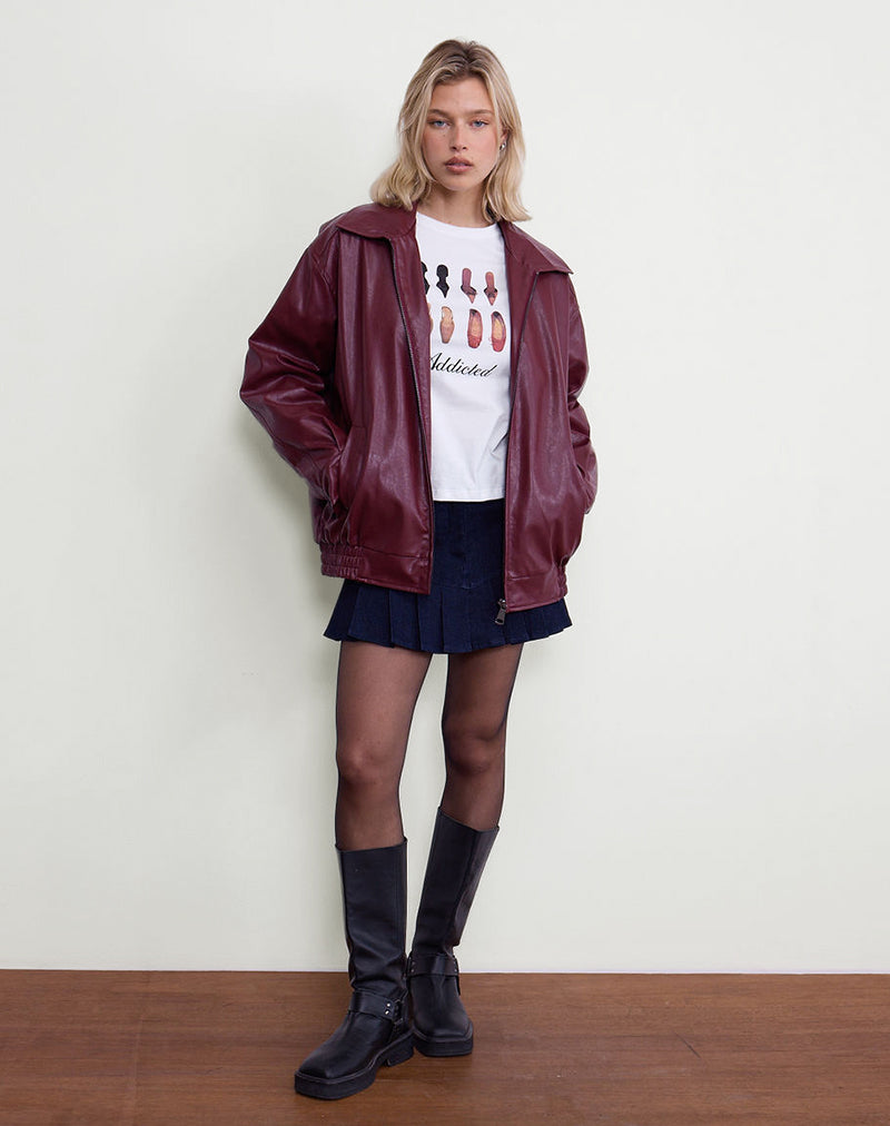 Saki Tee in White with Shoe Addicted Print-Nico Sky