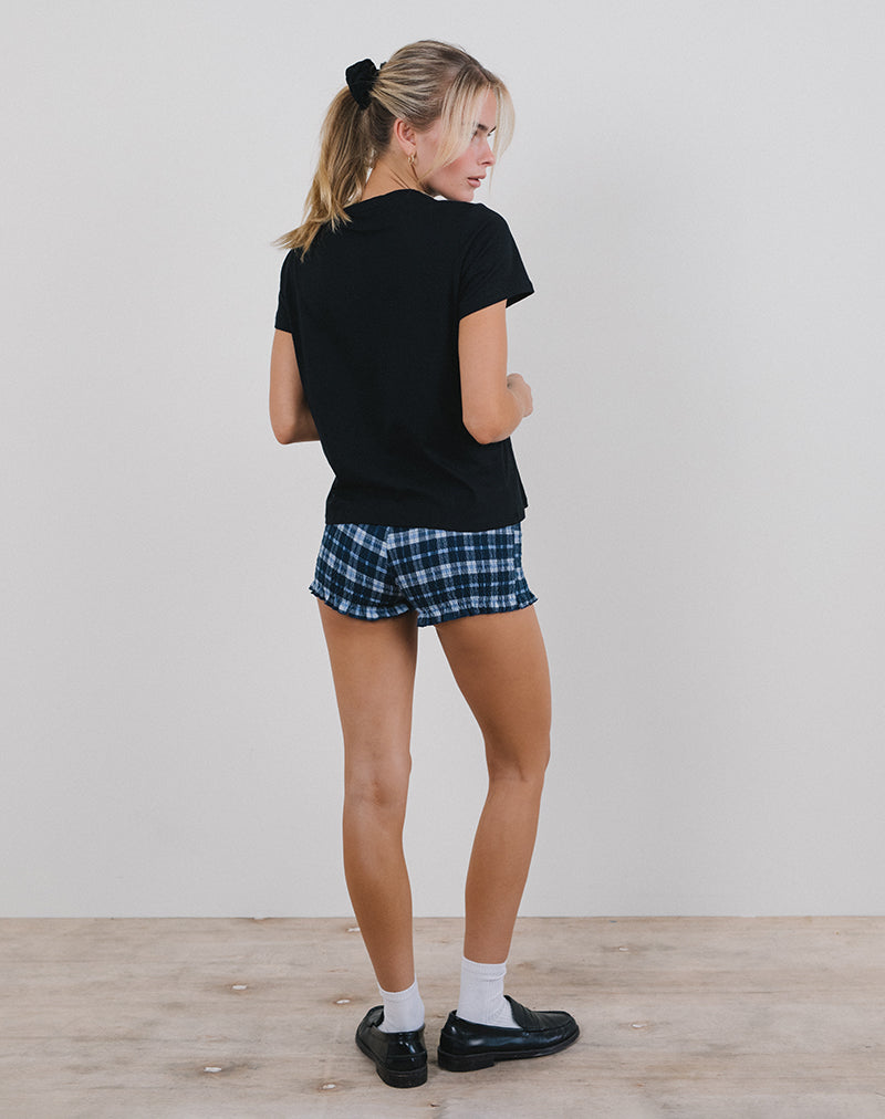 Saki Tee in Black With Tea Time Print-Nico Sky