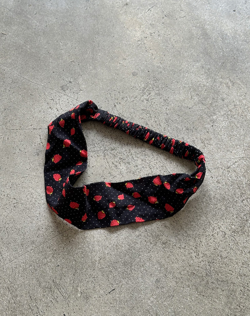 Sala Headband in Strawberry Polka Black-Nico Sky