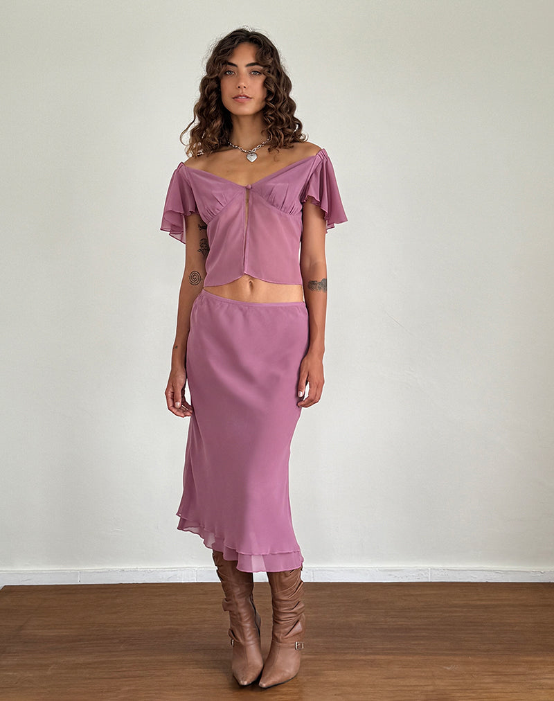 Samsiar Top in Chiffon Mauve-Nico Sky