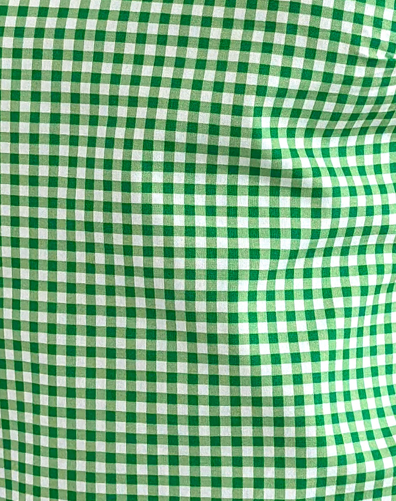 Sanamu Frill Top in Mini Gingham Green-Nico Sky