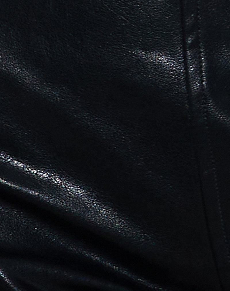 Sanne Hot Pants in PU Black-Nico Sky