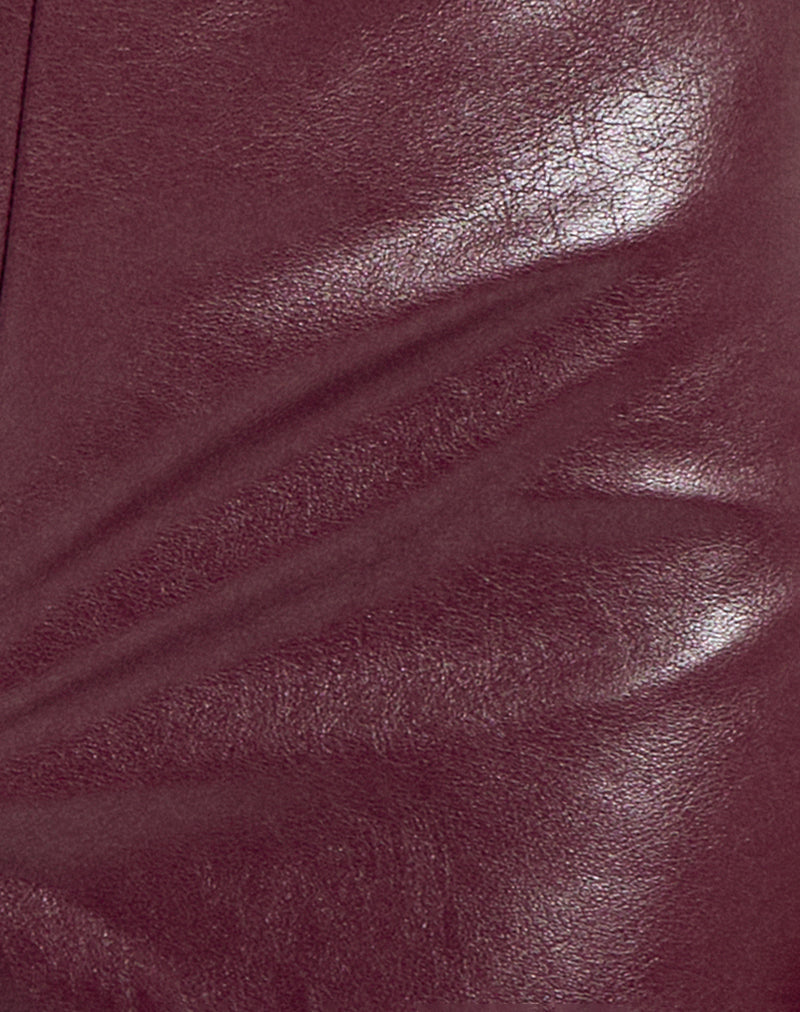 Sanne Hot Pants in PU Burgundy-Nico Sky