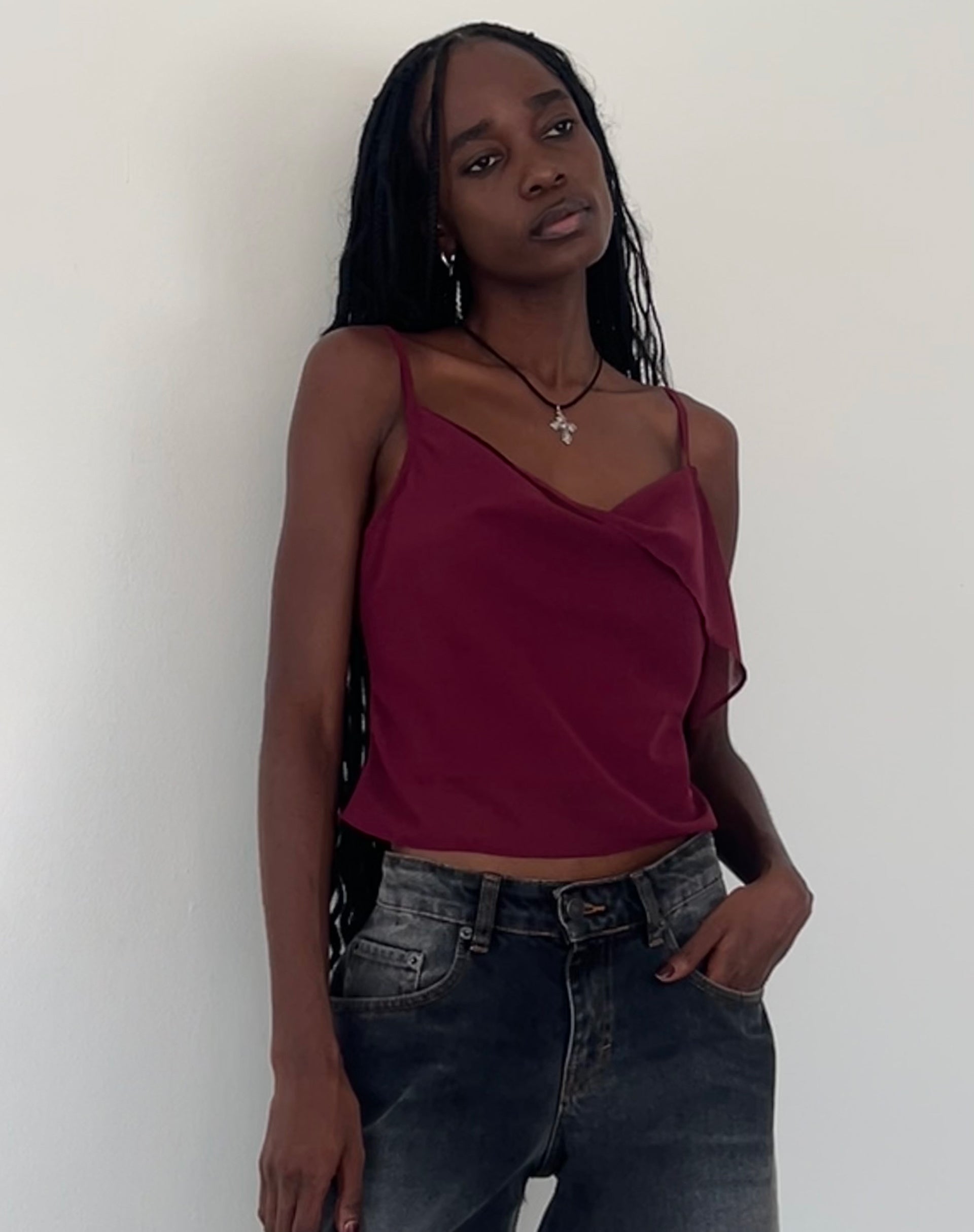 Satisha Top in Chiffon Plum-Nico Sky