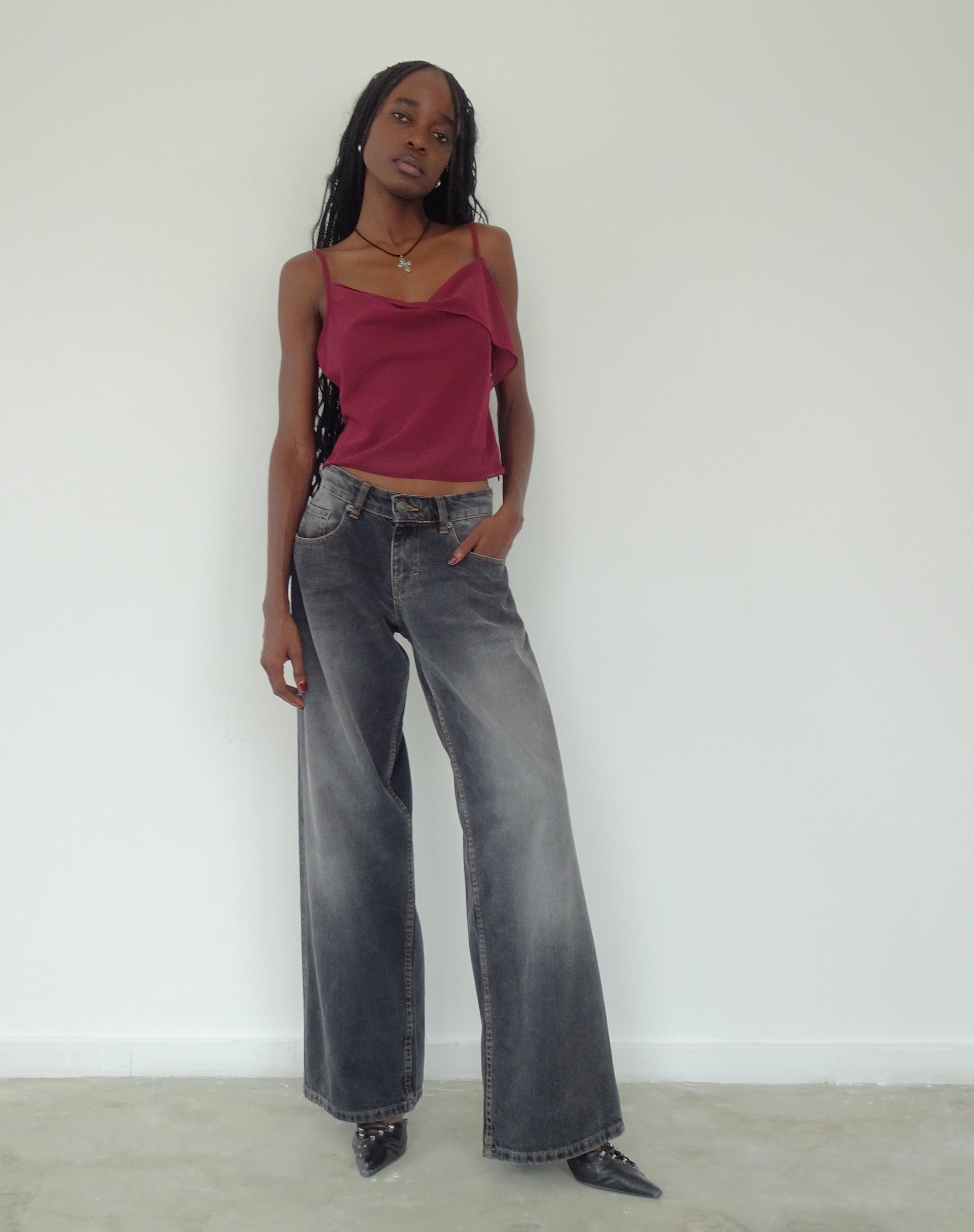 Satisha Top in Chiffon Plum-Nico Sky