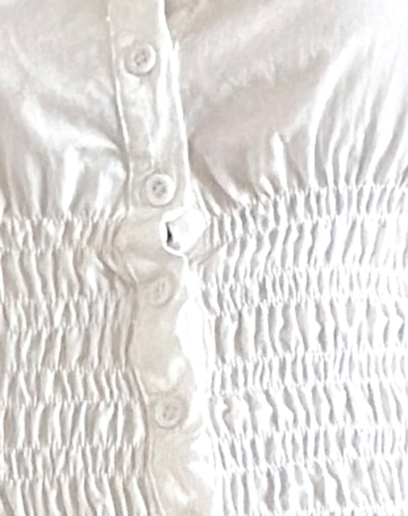 Sayake Ruched Top in White-Nico Sky