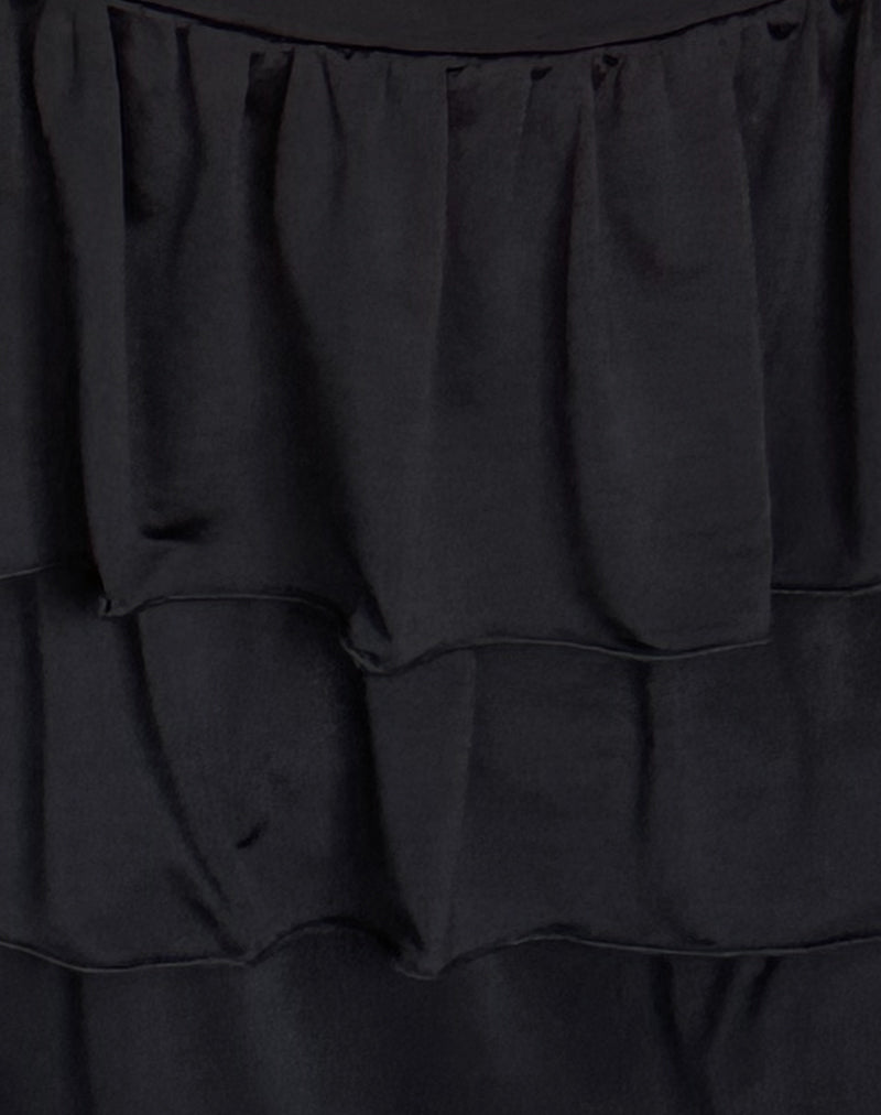 Sefone Tiered Mini Skirt in Slinky Black-Nico Sky