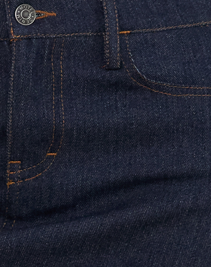 Sementara Mini Skirt in Denim Indigo-Nico Sky