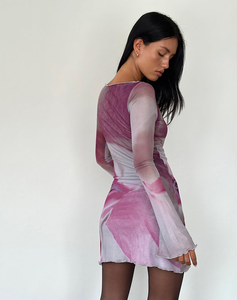 Sevila Mini Dress in Anatomy of Nature Pink-Nico Sky