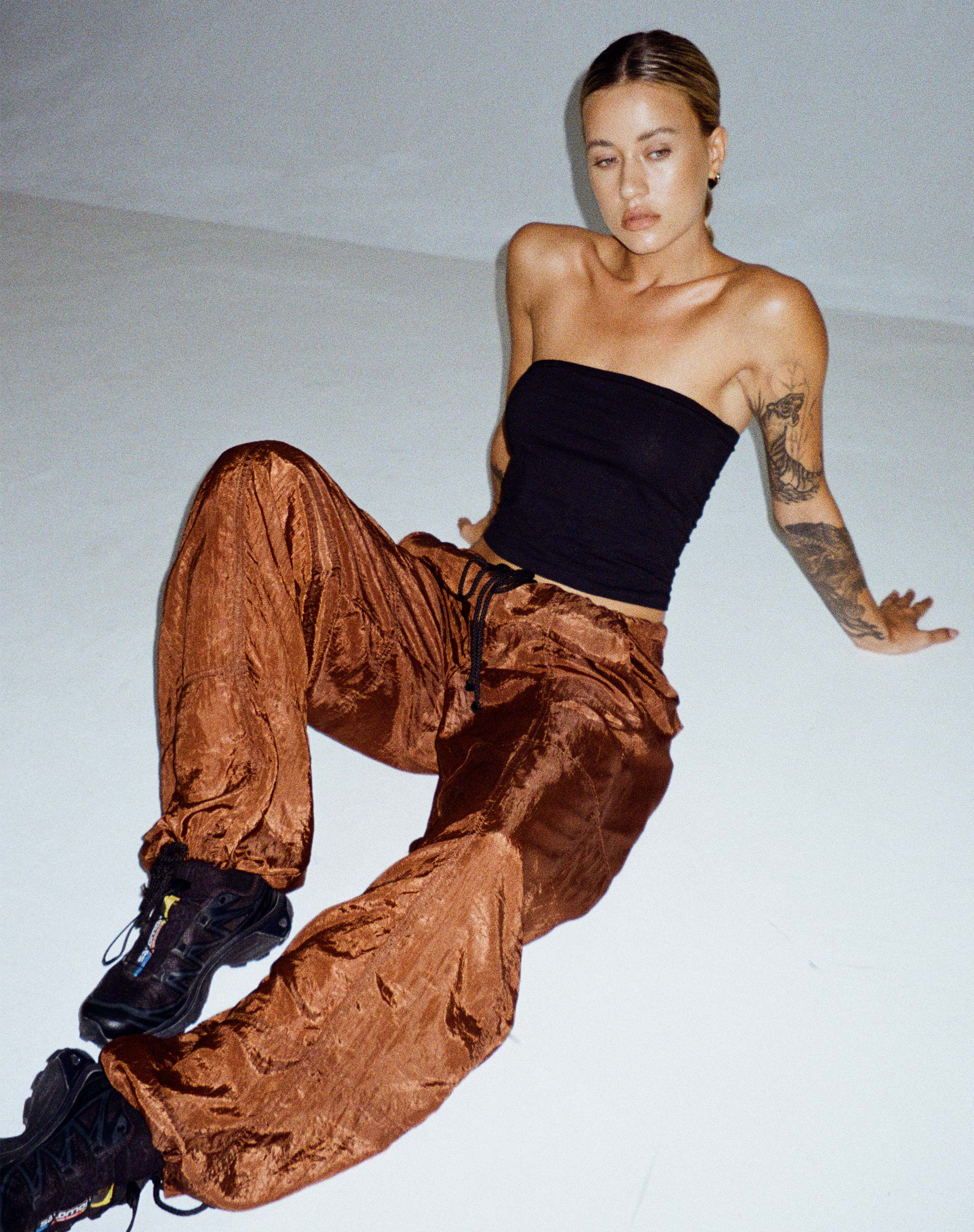 Shae Bandeau Top in Black-Nico Sky