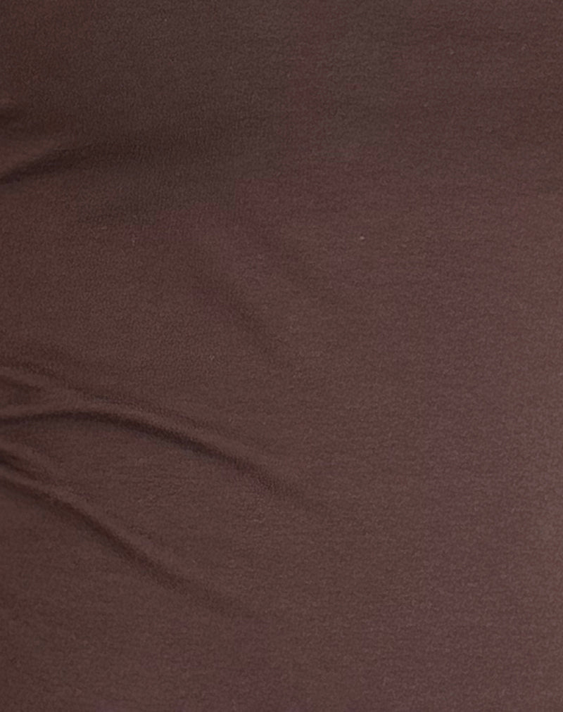 Shaelo Bandeau Top in Deep Mahogany-Nico Sky