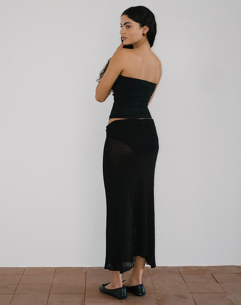 Shaelo Bandeau Top in Black-Nico Sky