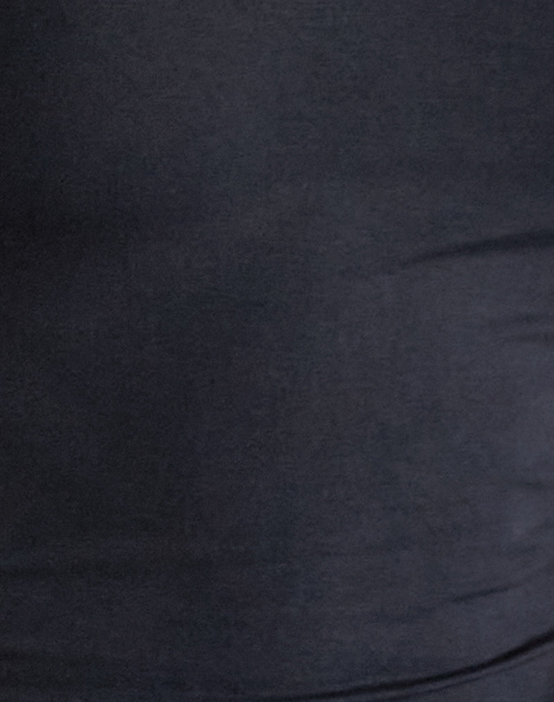 Shalas Halter Top in Rayon Jersey Black-Nico Sky