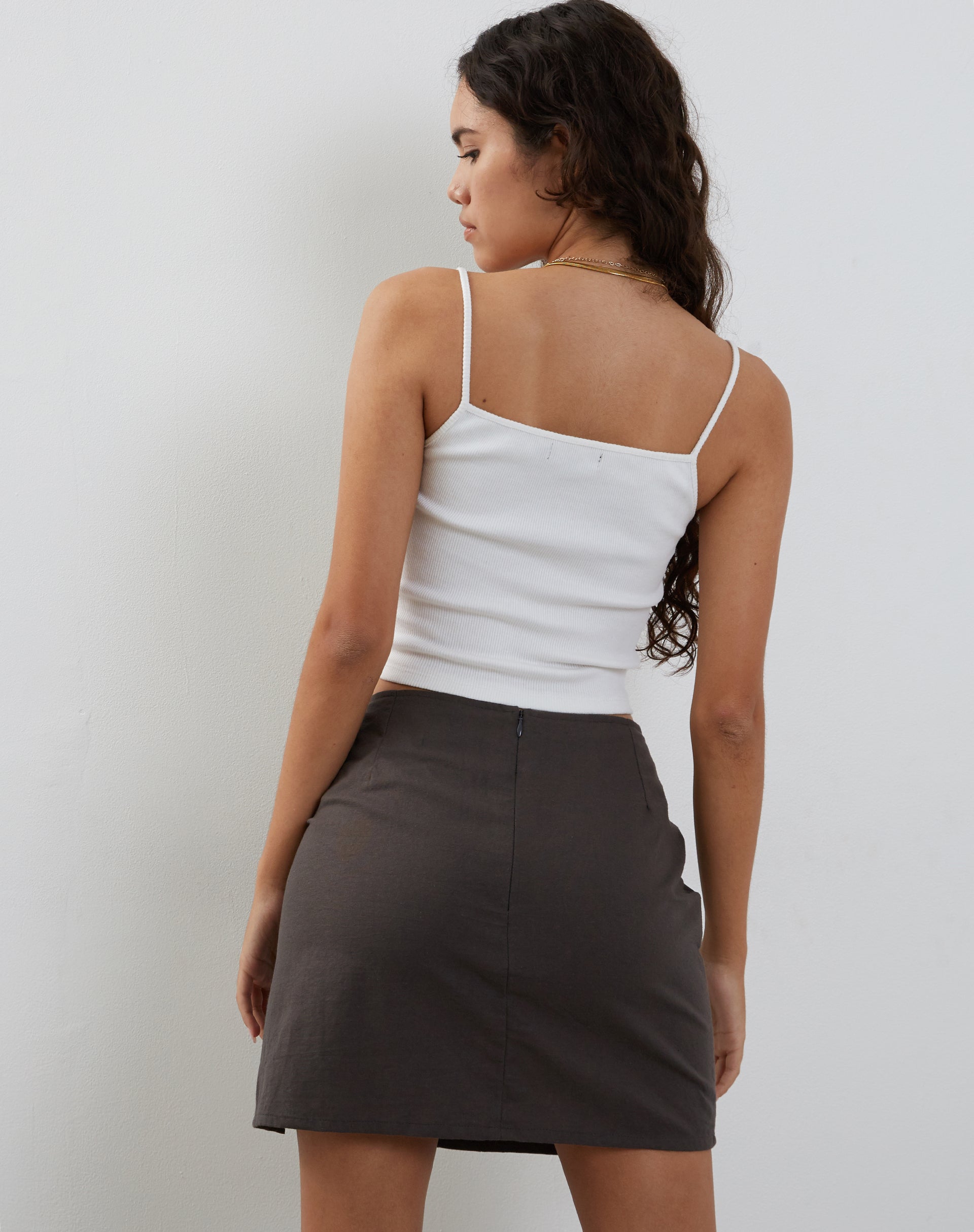Sheny Mini Skirt in Charcoal Grey-Nico Sky