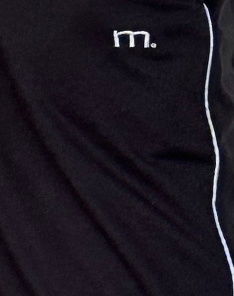 Shobi Wide Leg Jogger in Black with Grey Piping-Nico Sky