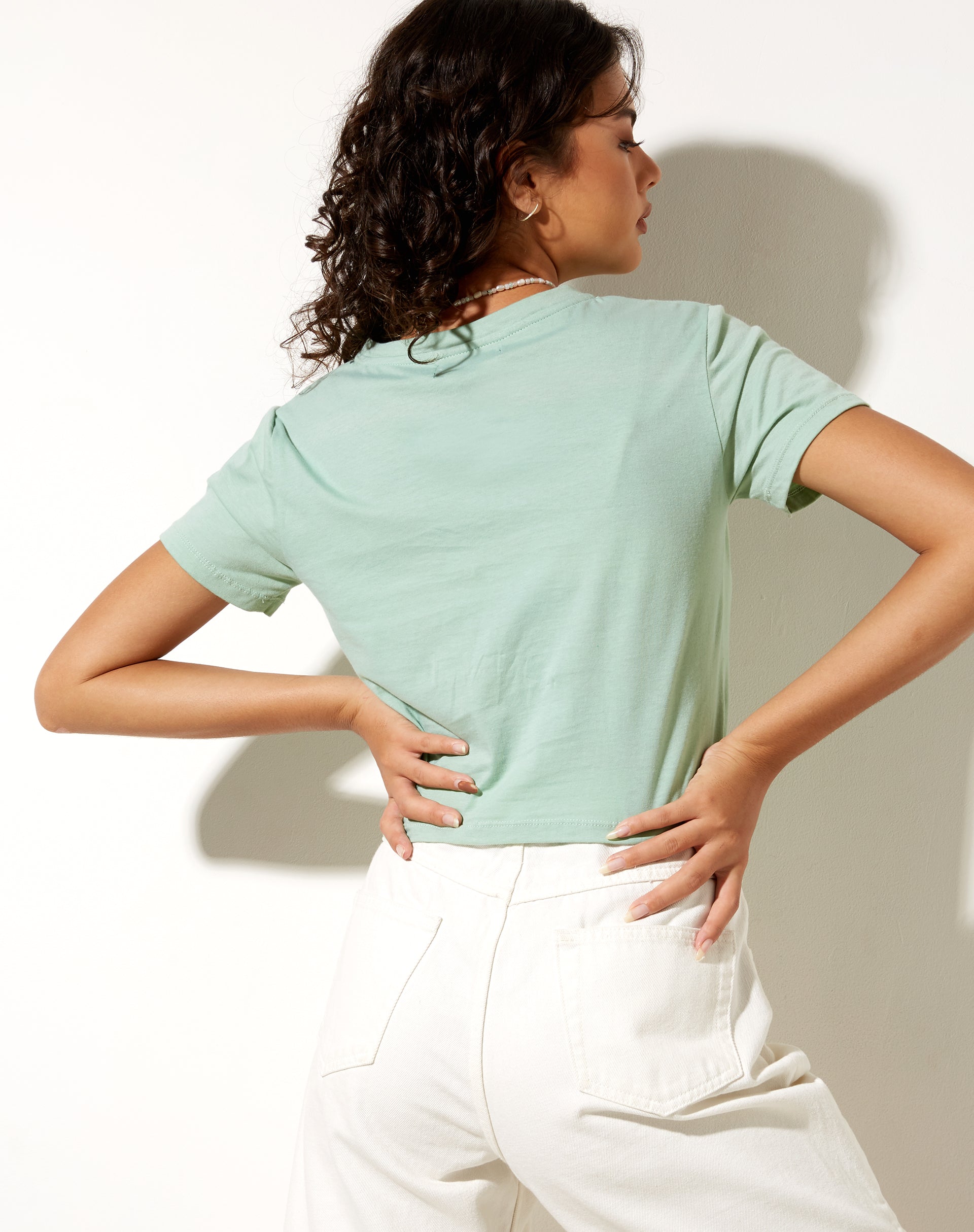 Shrunk Tee in Lido Green Just Vibin-Nico Sky