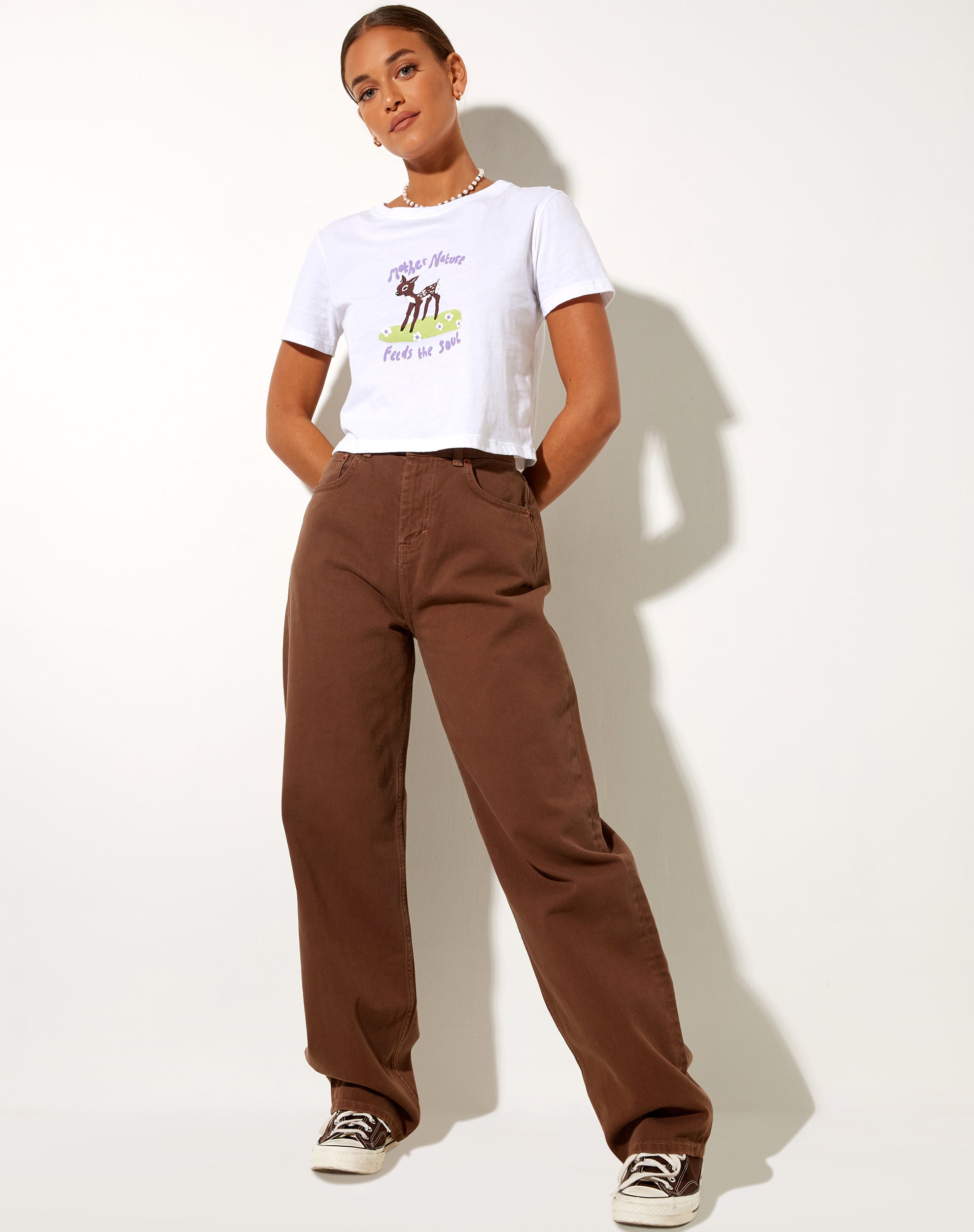 Shrunk Tee in White Mother Nature-Nico Sky