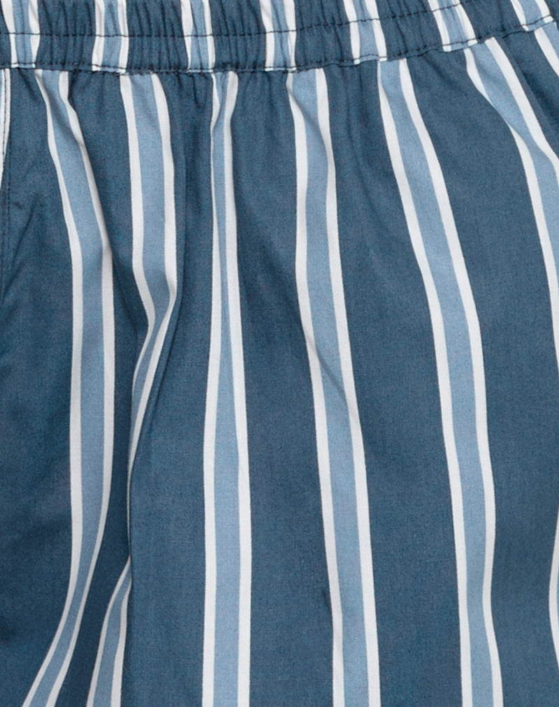 Sibo Short in Poplin Formal Stripe Navy-Nico Sky