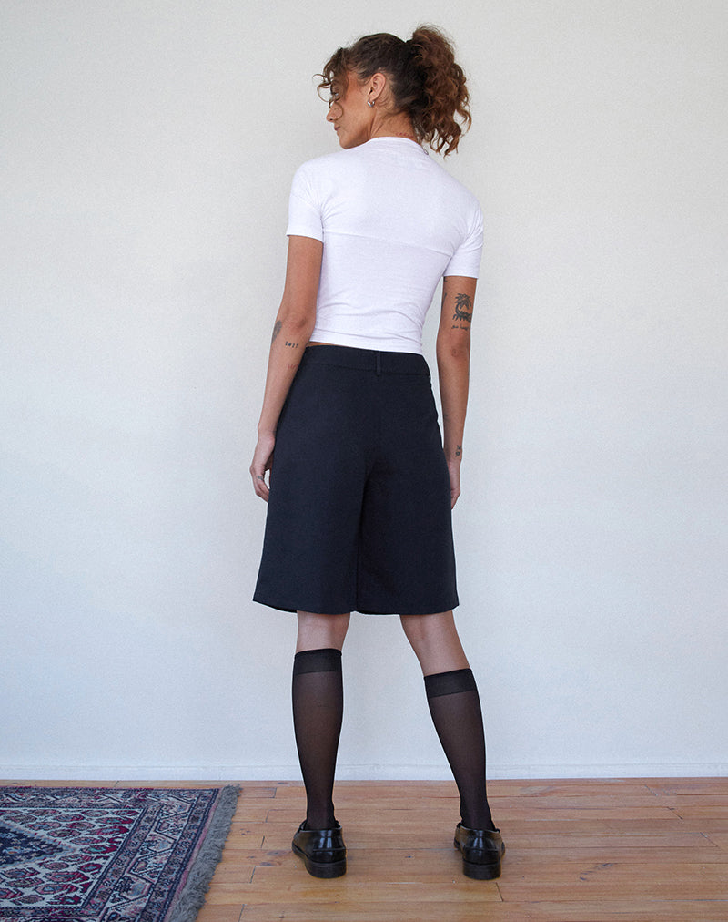 Sintya Tailored Capri Shorts in Navy-Nico Sky