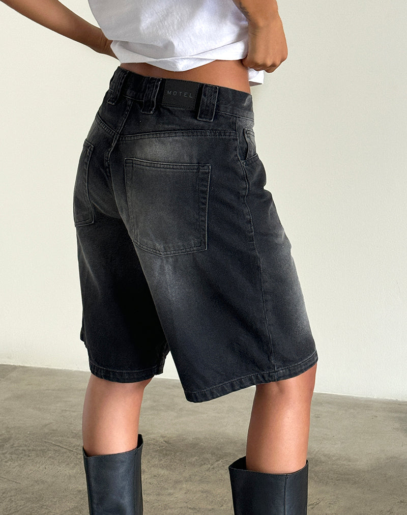 Low Rise Skater Short in Extreme Black-Nico Sky