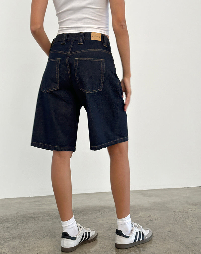 Low Rise Skater Short in Indigo-Nico Sky