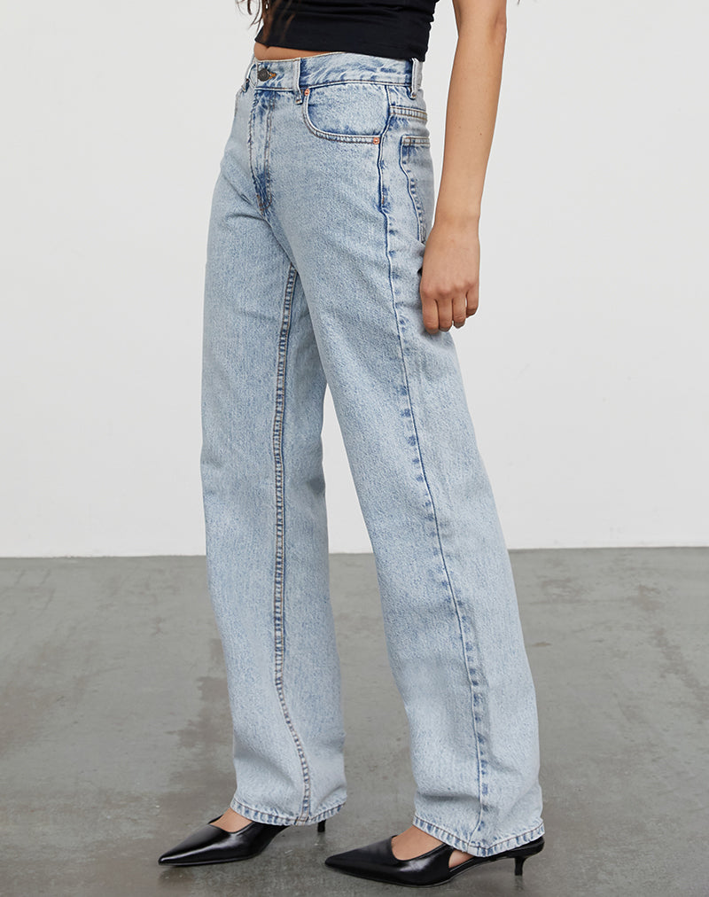 Mid Rise Slim Parallel Jeans in 80's Light Wash-Nico Sky