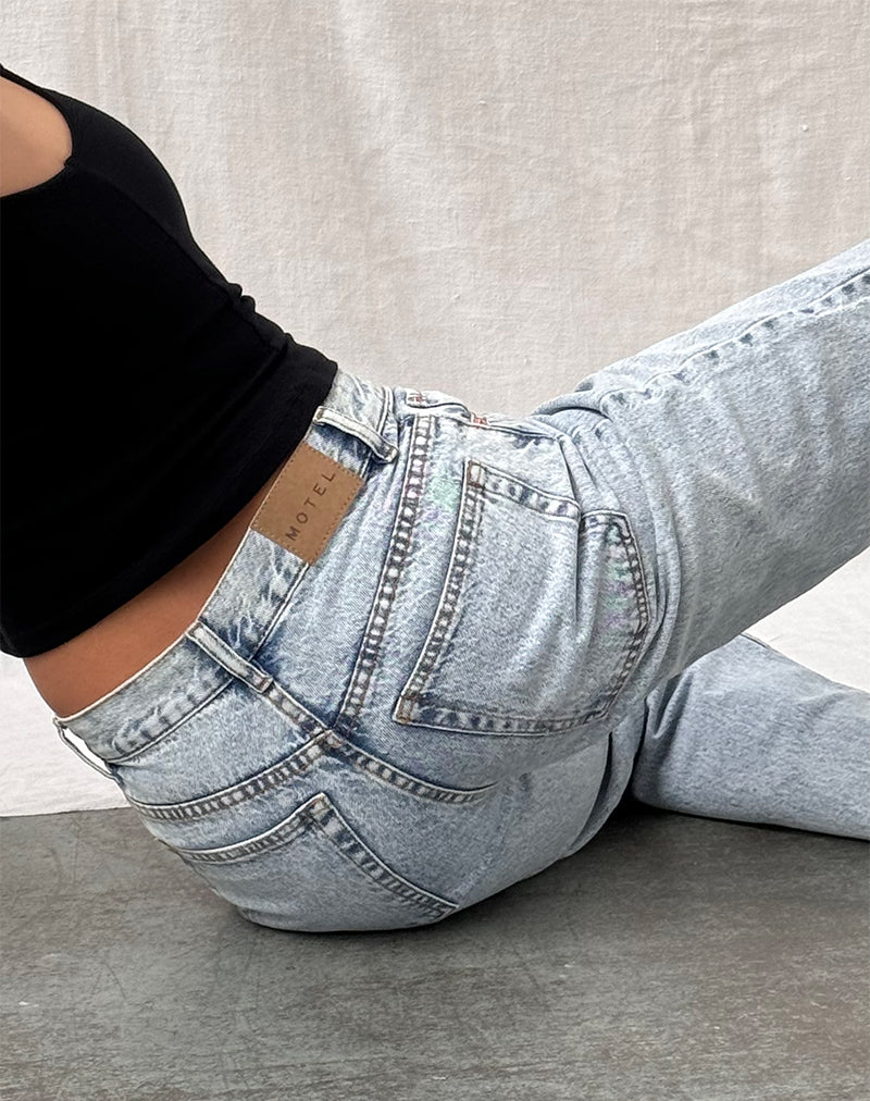 Mid Rise Slim Parallel Jeans in 80's Light Wash-Nico Sky