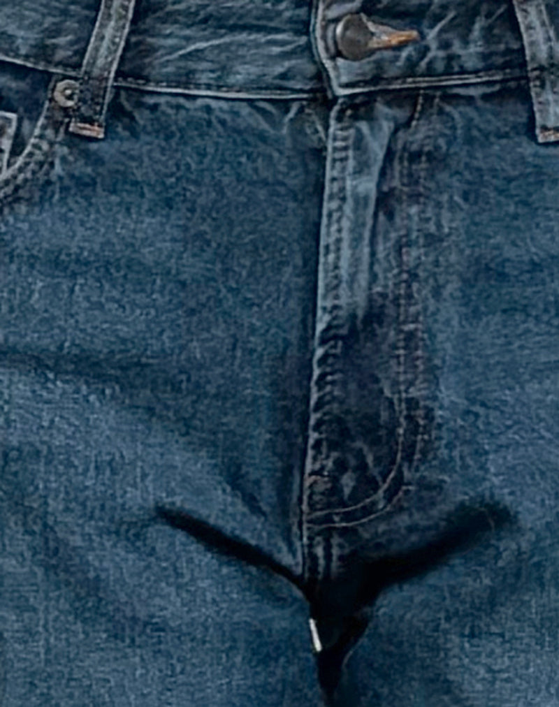 Mid Rise Slim Parallel Jeans in Mid Blue Used-Nico Sky