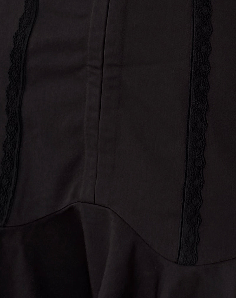 Snana Mini Dress in Tailoring Black-Nico Sky