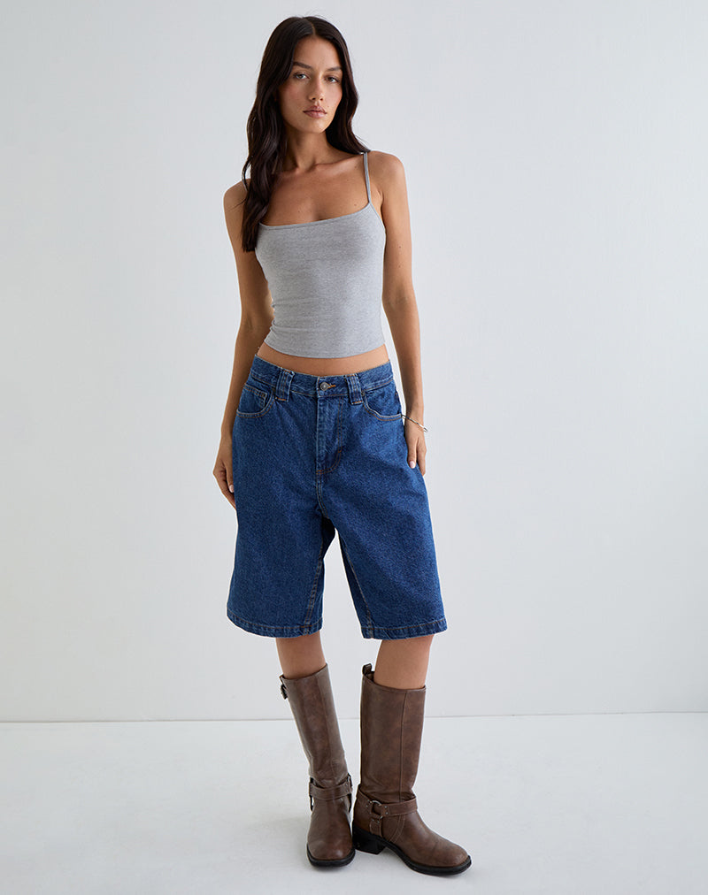 Solay Vest Top in Grey Marl-Nico Sky