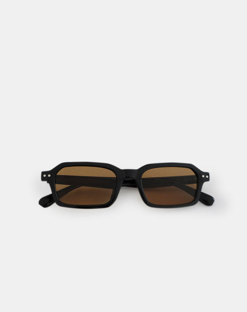 Sorello Sunglasses in Black with Orange Lenses-Nico Sky