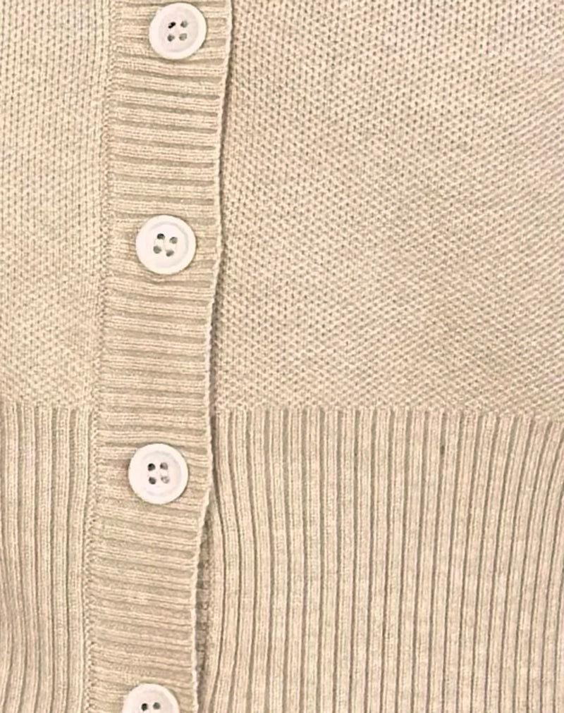 Subra Long Sleeve Ribbed Hem Cardigan in Ivory-Nico Sky