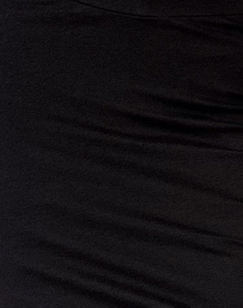 Sunadia V Maxi Skirt in Black Lycra-Nico Sky